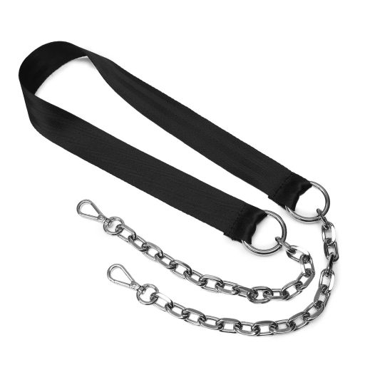 Wide bag strap with chain, nickel