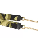 Gold-black wide bag strap with chain, gold