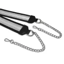 Green wide bag strap with chain, nickel