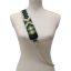 Green wide bag strap with chain, nickel