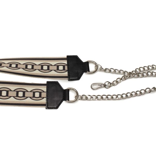 Wide bag strap with chain, nickel