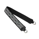 Flower patterned green wide bag strap with chain, nickel