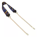 Green wide bag strap with chain, nickel