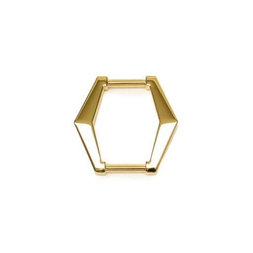 Hexagonal Handle Holder for 15mm Bag Straps, Gold Colour