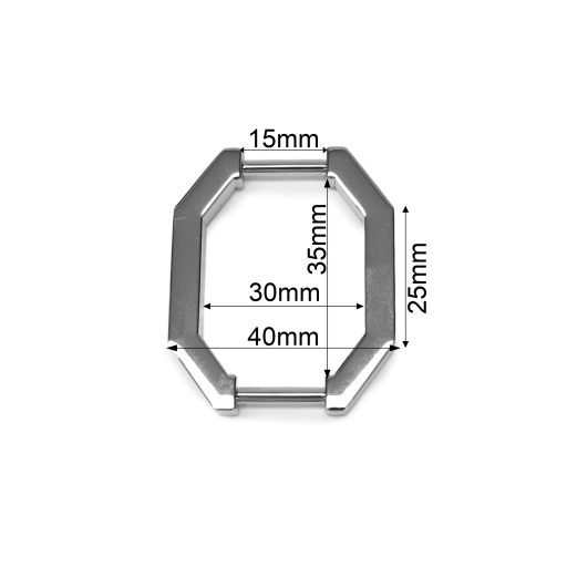 Octagonal Handle Holder for 15mm Bag Straps, Nichel