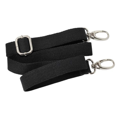 bag shoulder strap Cotton, Black, 25 mm, Nickel