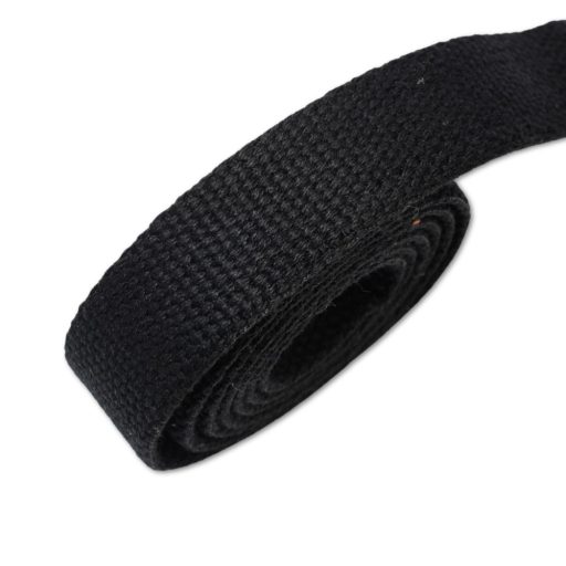 bag shoulder strap Cotton, Black, 25 mm, Nickel