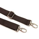 bag shoulder strap Cotton, Dark Brown, 30 mm, Nickel
