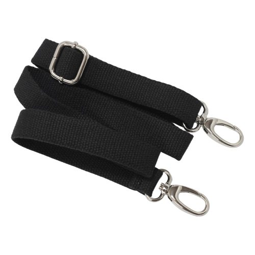 bag shoulder strap Cotton, Black, 30 mm, Nickel