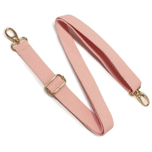 bag shoulder strap Cotton, Pink, 30 mm, Gold