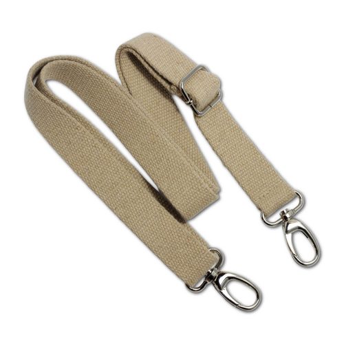 bag shoulder strap Cotton, Flax Coloured, 30 mm, Nickel