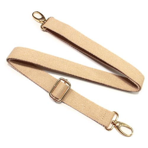 bag shoulder strap Cotton, Flax Coloured, 30 mm, Gold