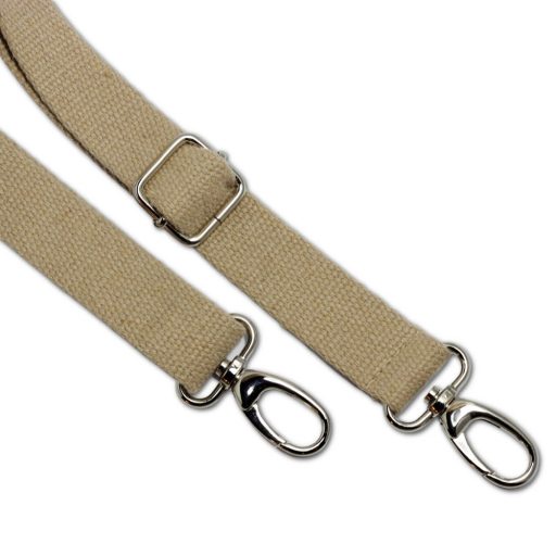 bag shoulder strap Cotton, Flax Coloured, 30 mm, Nickel