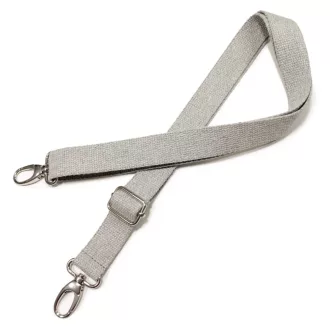   Grey Cotton Bag Strap 3 cm – Adjustable, Detachable Shoulder Strap,  Nickel