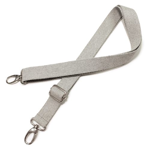 bag shoulder strap Cotton, Grey, 30 mm, Nickel