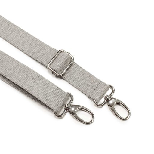 bag shoulder strap Cotton, Grey, 30 mm, Nickel