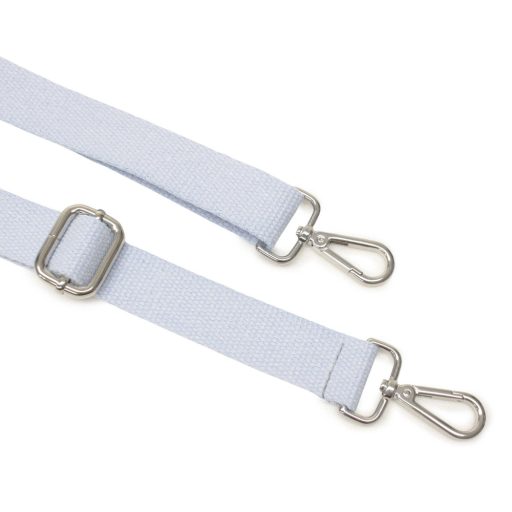 bag shoulder strap Cotton, Light Blue, 30 mm, Nickel