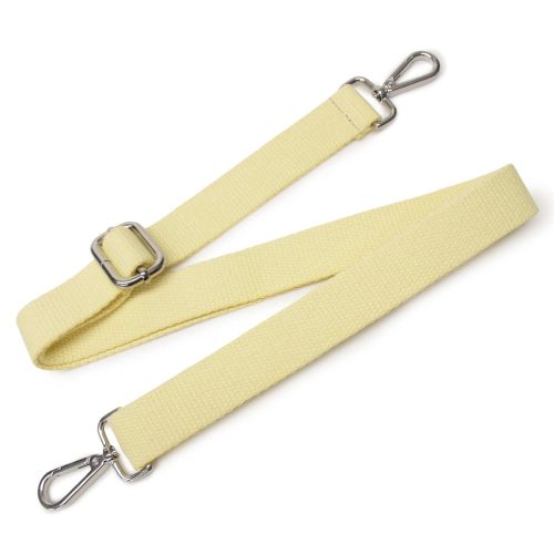 bag shoulder strap Cotton, Pale Yellow, 30 mm, Nickel