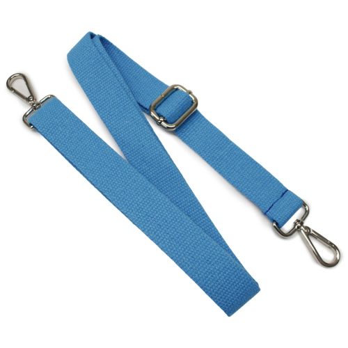 bag shoulder strap Cotton, Light Blue, 30 mm, Gold