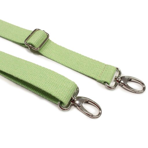 bag shoulder strap Cotton, Light Green, 30 mm, Nickel