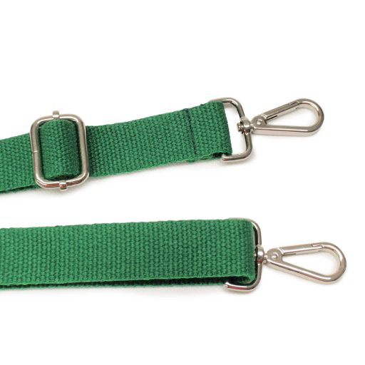 Handbag Strap Cotton, Green, 30 mm, Nickel