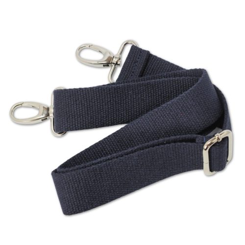 bag shoulder strap Cotton, Dark Blue, 40 mm, Nickel