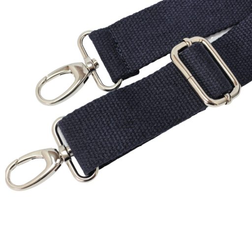 bag shoulder strap Cotton, Dark Blue, 40 mm, Nickel