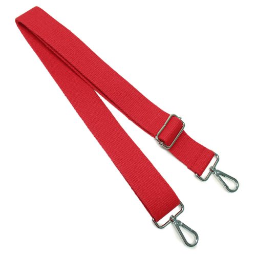 Bag shoulder strap Cotton, red, 40 mm, Nickel