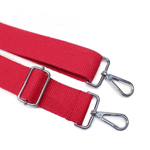 Bag shoulder strap Cotton, red, 40 mm, Nickel