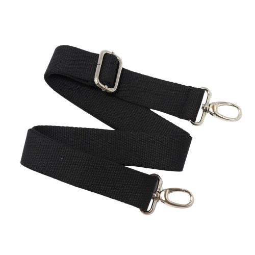 bag shoulder strap Cotton, Black, 40 mm, Nickel