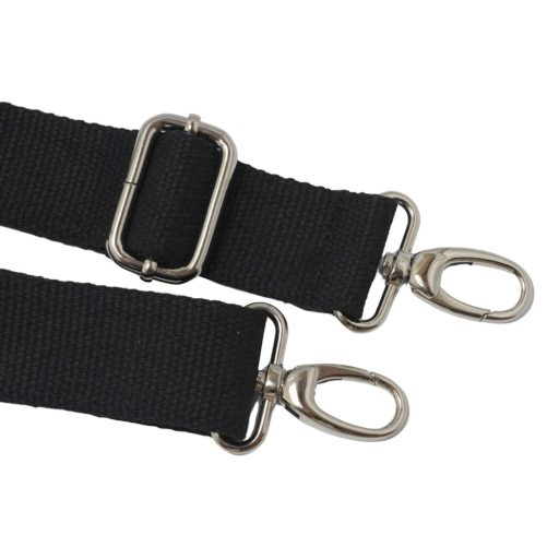 bag shoulder strap Cotton, Black, 40 mm, Nickel