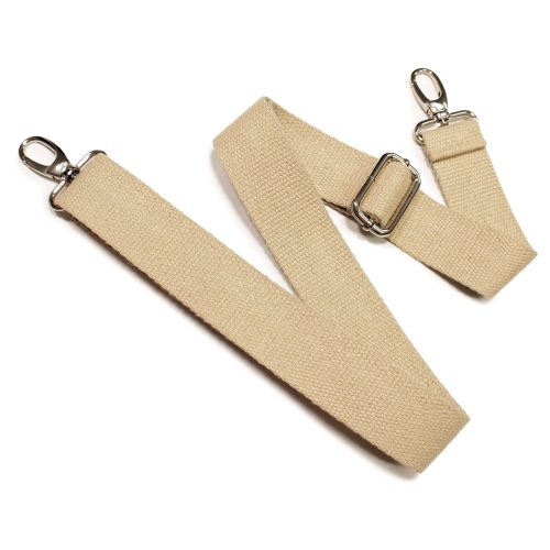 bag shoulder strap Cotton, Flax Coloured, 40 mm, Nickel