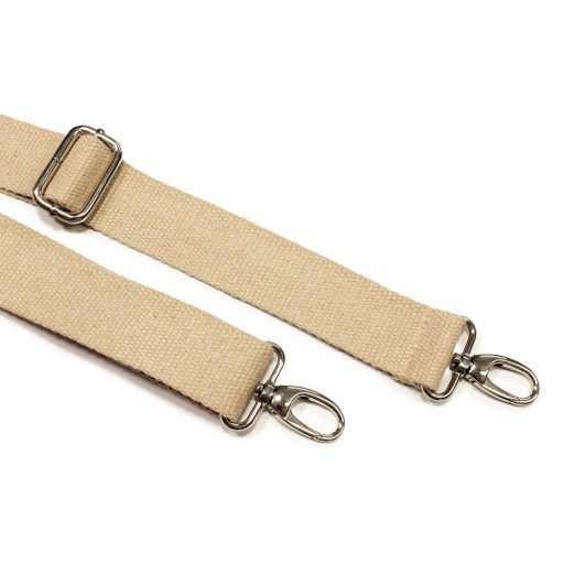 bag shoulder strap Cotton, Flax Coloured, 40 mm, Nickel