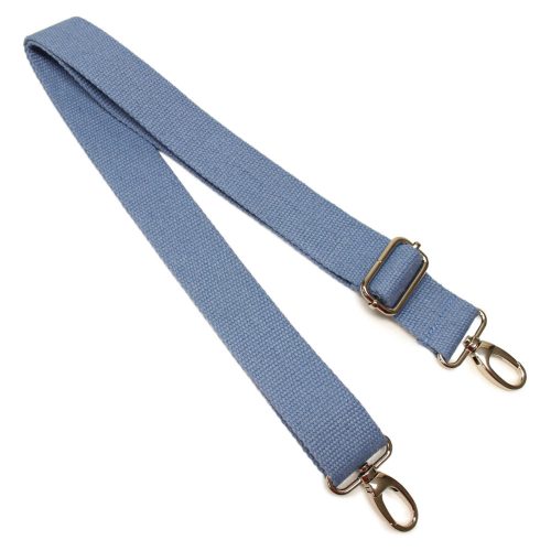Bag shoulder strap Cotton, jeans blue 40 mm, Nickel
