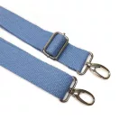 Bag shoulder strap Cotton, jeans blue 40 mm, Nickel