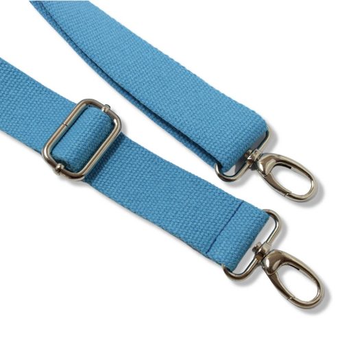 bag shoulder strap Cotton, Turquoise Blue, 40 mm, Nickel