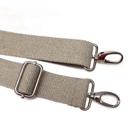 Bag shoulder strap Cotton, beige, 40 mm, Nickel