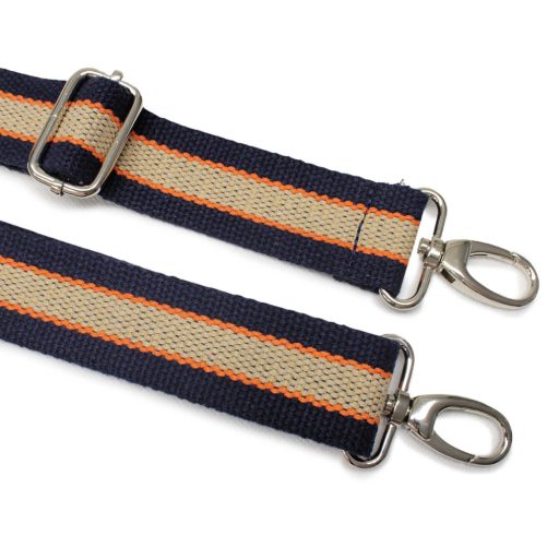 bag shoulder strap Cotton, Flax Coloured, 40 mm, Nickel, with Shoulder Pad