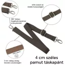 bag shoulder strap Cotton, Flax Coloured, 40 mm, Nickel, with Shoulder Pad