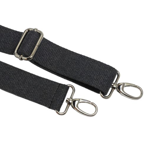 bag shoulder strap Cotton, Dark Grey, 40 mm, Nickel