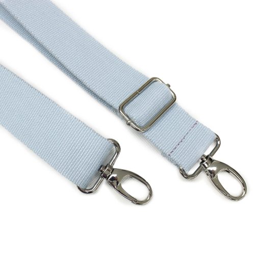 Bag shoulder strap Cotton, Baby Blue, 40 mm, Nickel