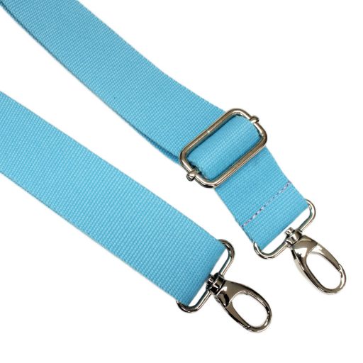 bag shoulder strap Cotton, Turquoise Blue, 40 mm, Nickel