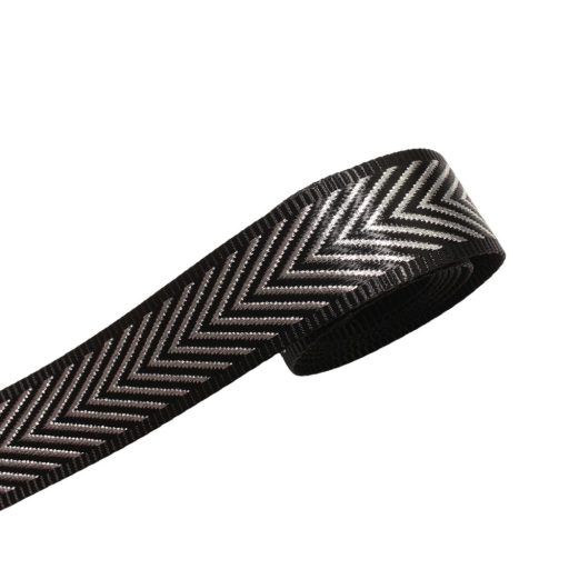 Black-Silver Satin Strap, 40 mm