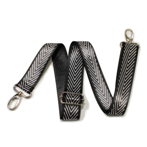 Black-Silver Satin Strap, 40 mm