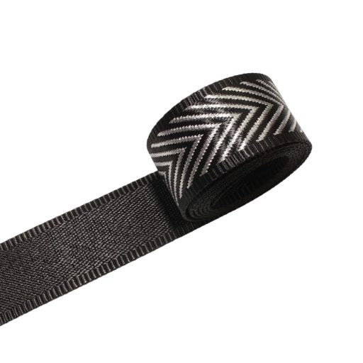 Black-Silver Satin Strap, 40 mm
