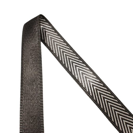 Black-Silver Satin Strap, 40 mm