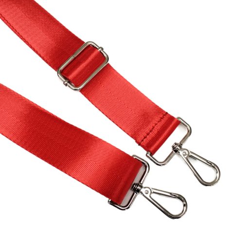 Purse Strap, Red, 40 mm, Nickel