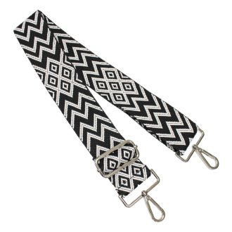 Black White ZigZag Bag Strap, 50 mm wide