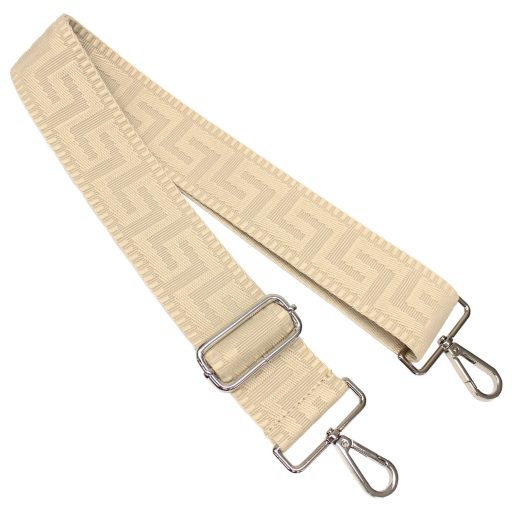 Beige bag strap, 5 cm wide, silver