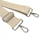 Beige bag strap, 5 cm wide, silver